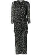 Veronica Beard Lateral Slit Gathered Dress, Women's, Size: 10, Black, Silk