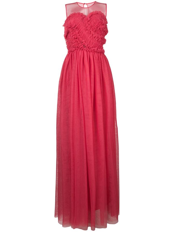 P.a.r.o.s.h. Frilled Bustier Gown - Pink