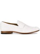 Raparo Woven Loafers, Men's, Size: 5, White, Leather