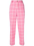 Erika Cavallini High-waist Check Trousers - Pink & Purple