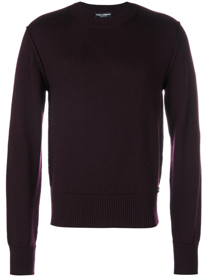 Dolce & Gabbana Classic Crew Neck Jumper - Pink & Purple