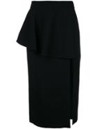 Stella Mccartney Frill Layer Skirt, Women's, Size: 42, Black, Spandex/elastane/wool