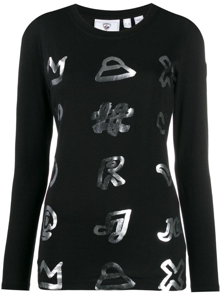 Rossignol Metallic Print Performance Top - Black