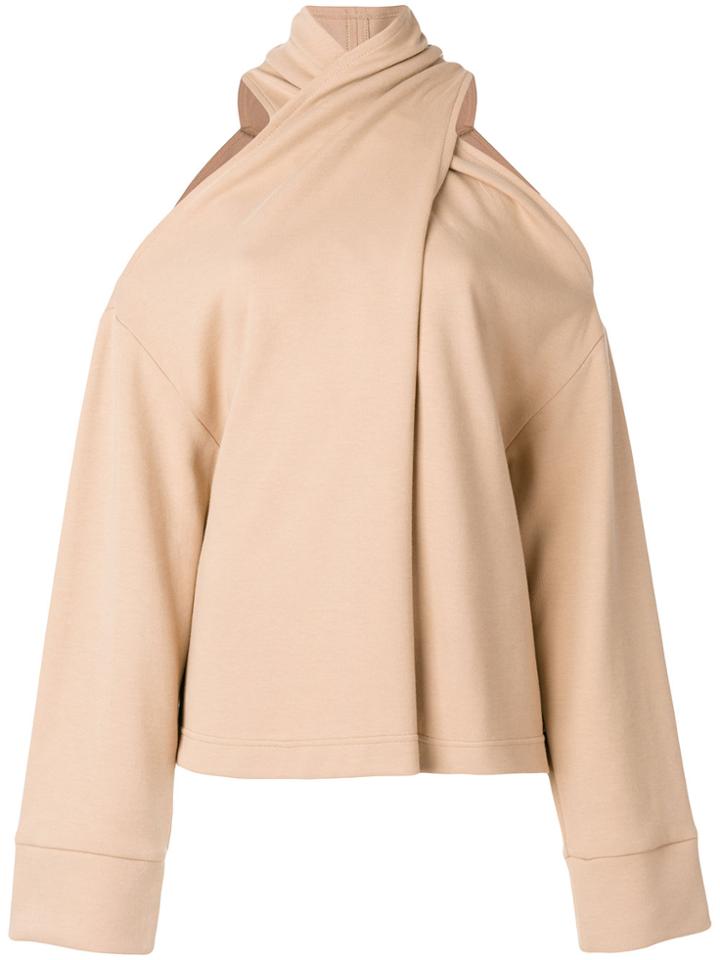 Lost & Found Rooms Shoulderless Sweatshirt - Nude & Neutrals