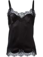 Dolce & Gabbana Lace Detail Top, Women's, Size: 42, Black, Silk/cotton/spandex/elastane/nylon