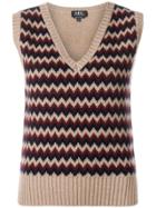 A.p.c. Zigzag Pattern Knitted Top - Nude & Neutrals