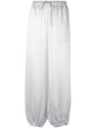 Slouched Trousers - Women - Silk - 44, Grey, Silk, Emporio Armani