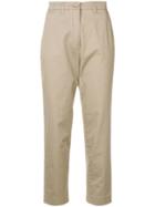Two Denim Cropped High Waist Trousers - Neutrals