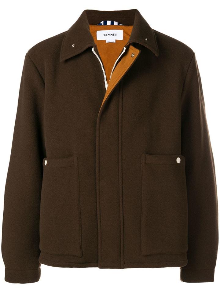 Sunnei Concealed Front Jacket - Brown