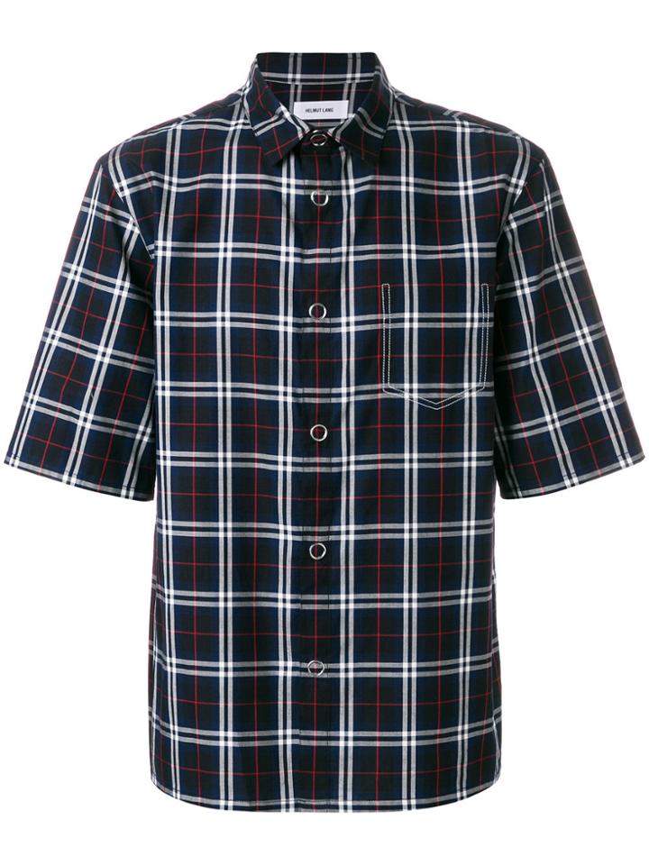 Helmut Lang Plaid Short Sleeve Shirt - Blue