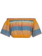 A Peace Treaty Striped Cotton And Silk Crop Top - Yellow