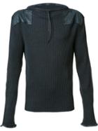 Maison Margiela Long Sleeve Rib Top, Men's, Size: Medium, Blue, Cotton/wool
