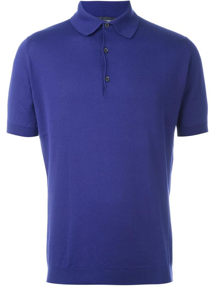 John Smedley Adrian Polo Shirt, Men's, Size: M, Blue, Cotton