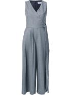 Osman Wrap Detail Jumpsuit, Women's, Size: 8, Grey, Wool