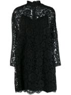 Valentino Lace Cape Back Dress - Black