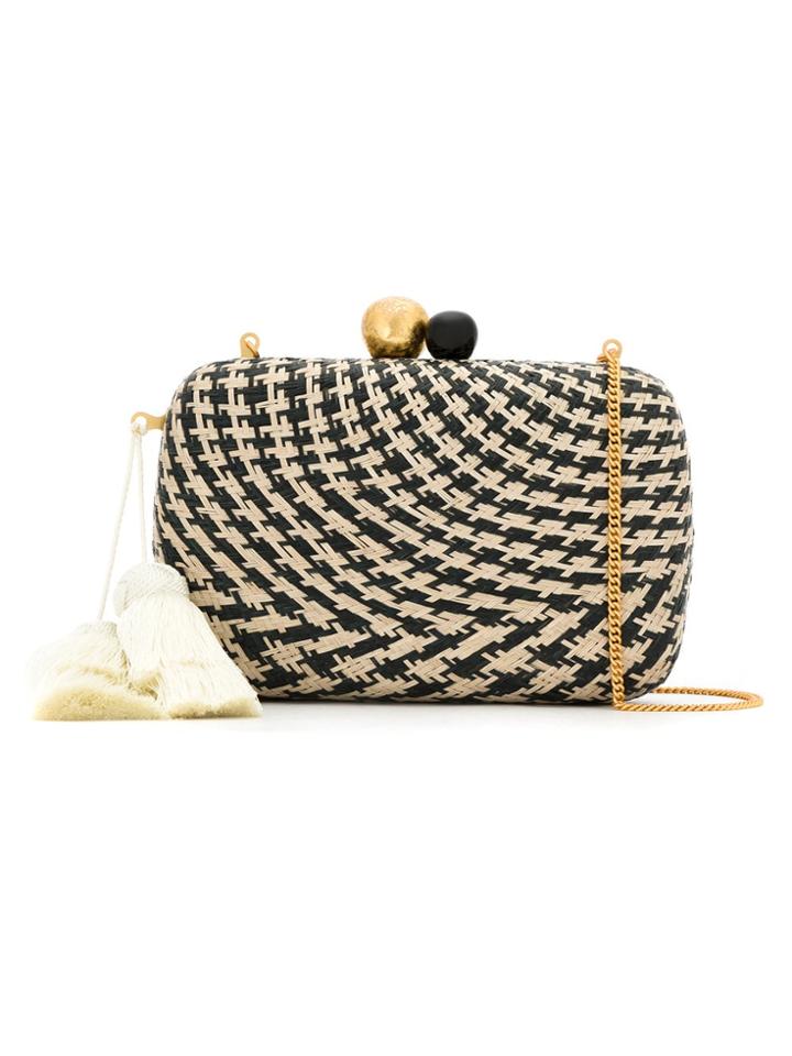 Isla Raffia Clutch - Black