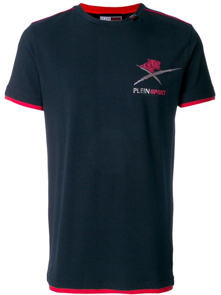 Plein Sport Contrast Trim Tee - Blue