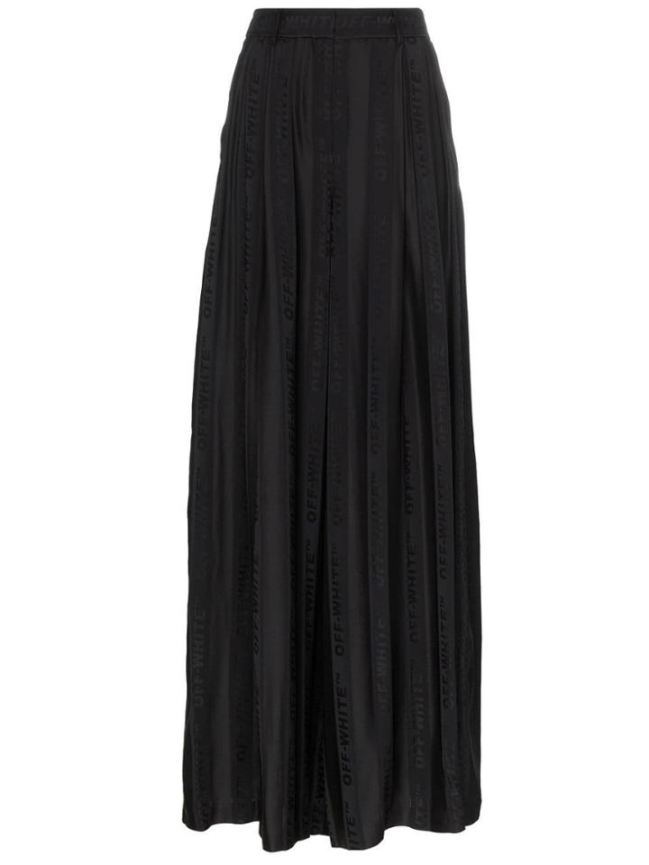 Off-white Wide Leg Logo Trousers - Black