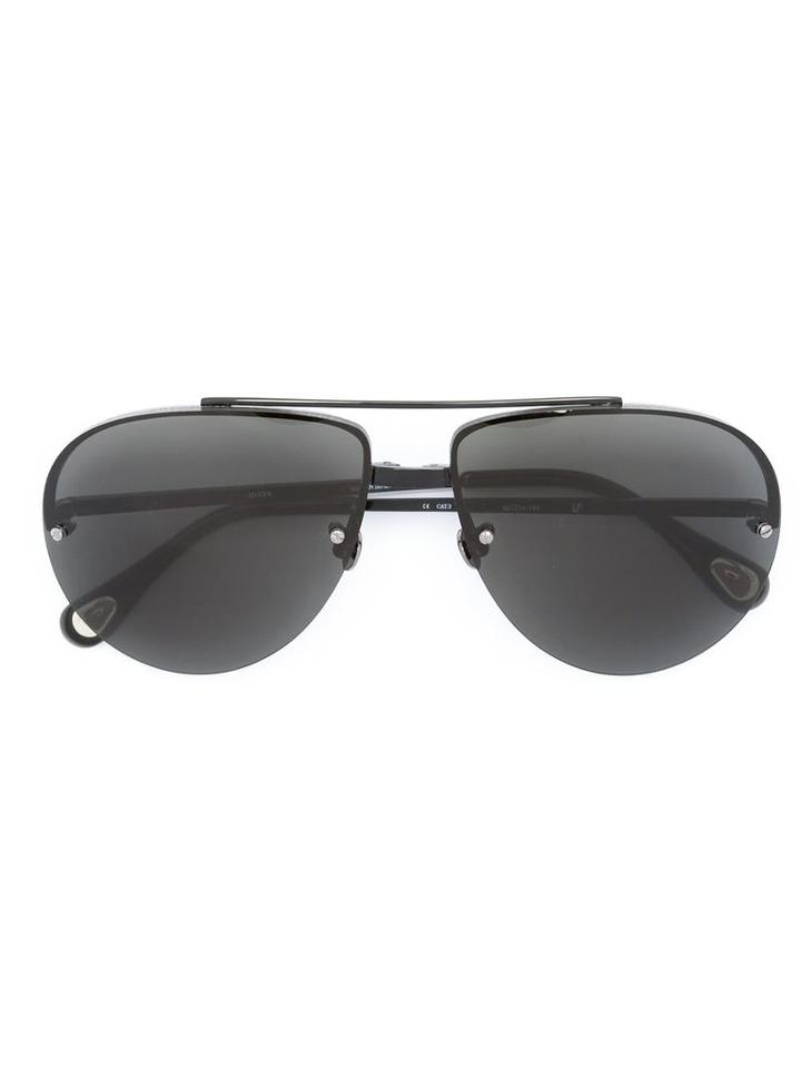 Linda Farrow Aviator Sunglasses, Black, Acetate/metal