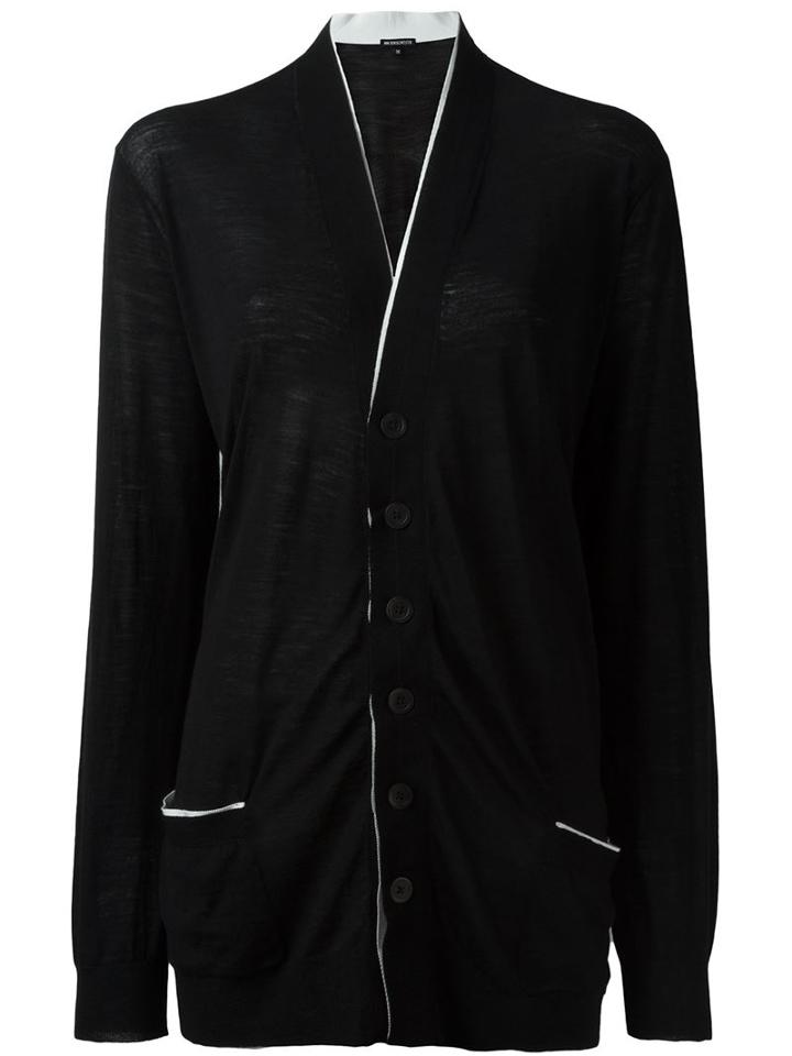 Ann Demeulemeester Ribbon Detail Cardigan, Women's, Size: 38, Black, Wool