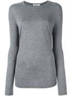 T By Alexander Wang Jersey Long Sleeved Top, Women's, Size: Small, Grey, Rayon