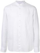 120% Lino Long Sleeved Grandad Shirt - White
