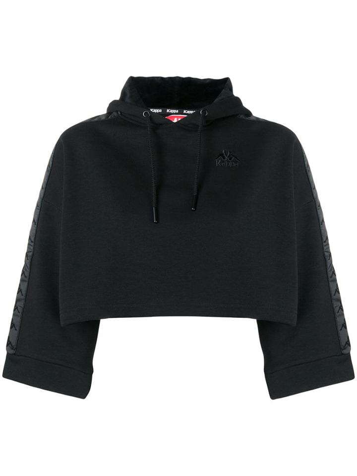 Kappa Cropped Hoodie - Black