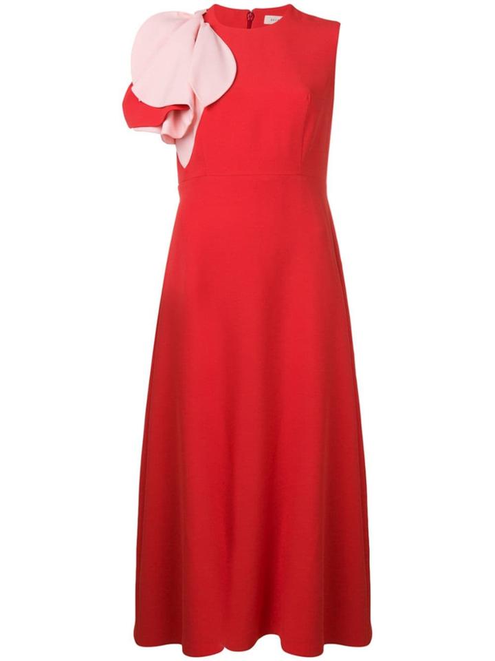 Delpozo Ruffle Shoulder Dress - Red
