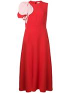 Delpozo Ruffle Shoulder Dress - Red