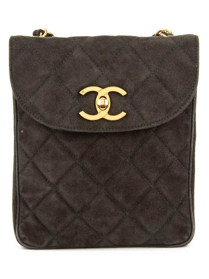Chanel Vintage Single Chain Shoulder Bag, Women's, Grey