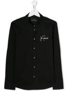 John Richmond Junior Embroidered-logo Long-sleeve Shirt - Black