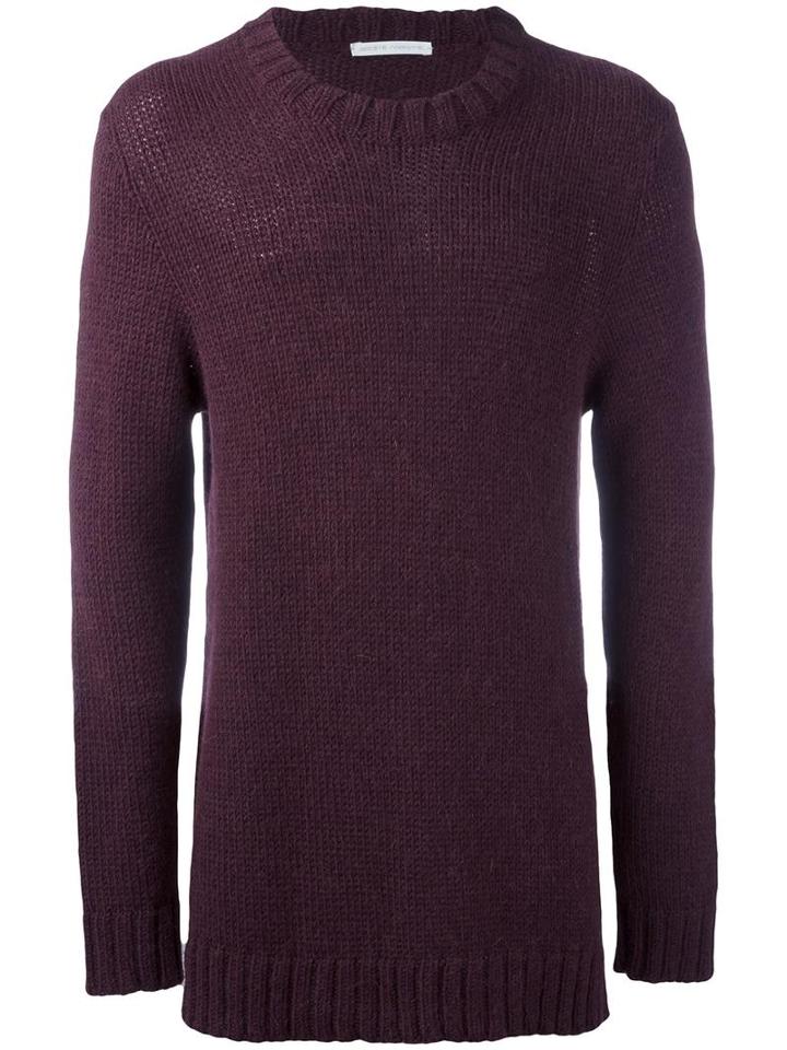 Société Anonyme Crew Neck Jumper, Men's, Size: Medium, Pink/purple, Alpaca/merino