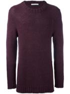 Société Anonyme Crew Neck Jumper, Men's, Size: Medium, Pink/purple, Alpaca/merino