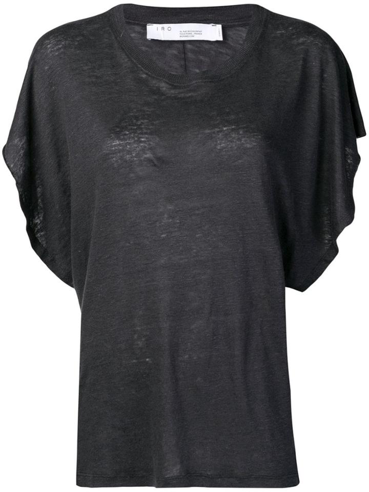 Iro Flutter Sleeve T-shirt - Black