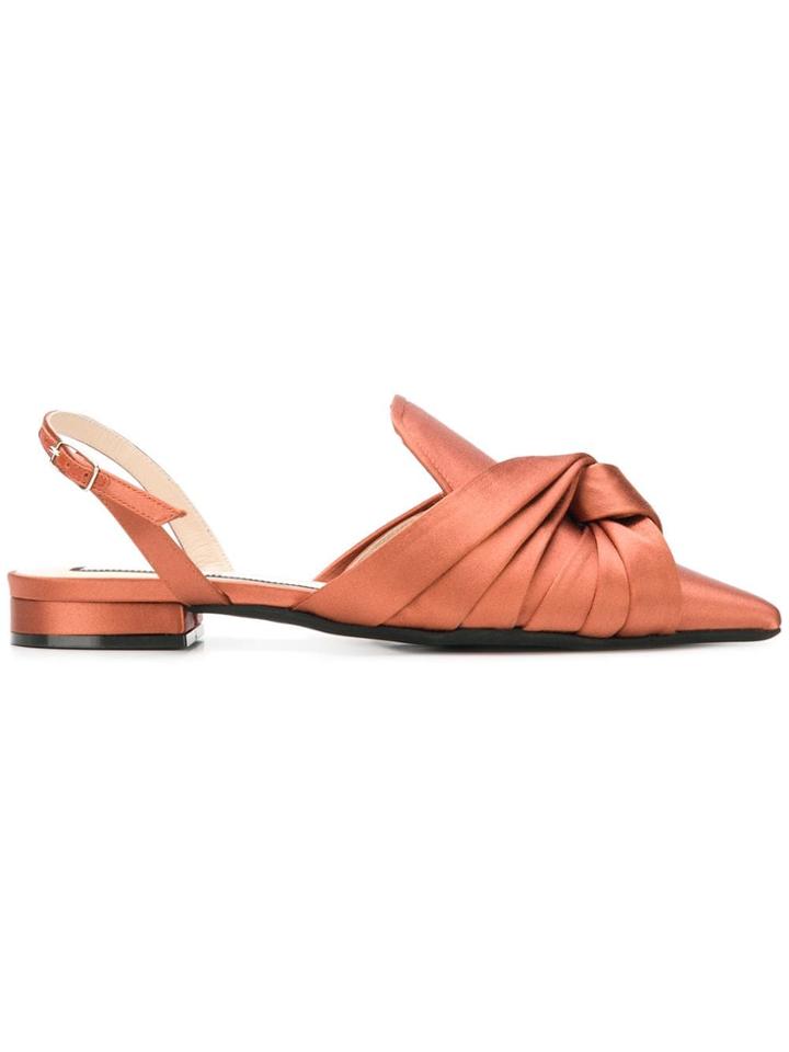 No21 Knot Front Slingback Pumps - Yellow & Orange