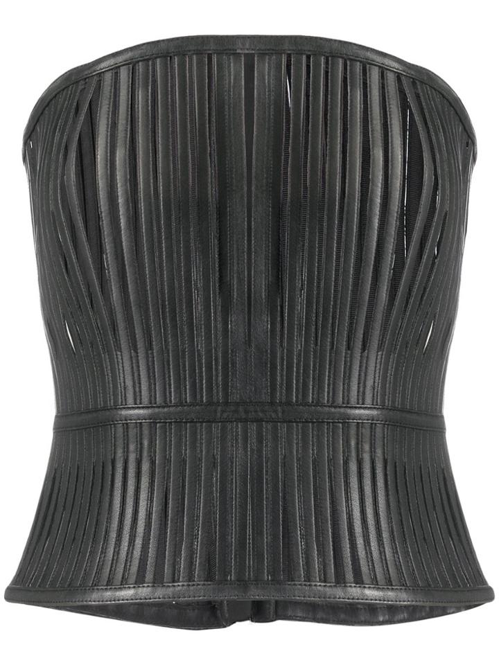 Balmain Panelled Corset Top - Black
