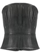 Balmain Panelled Corset Top - Black
