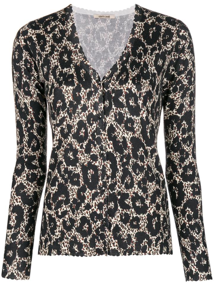 Roberto Cavalli Animal Print Cardigan - Black
