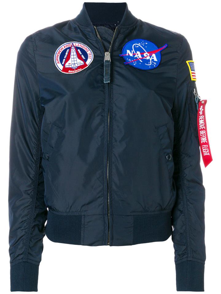 Alpha Industries Nasa Patches Bomber Jacket - Blue