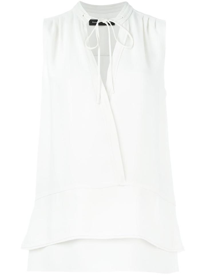 Proenza Schouler Sleeveless Blouse, Women's, Size: 8, White, Acetate/viscose