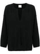 Fine Edge V-neck Sweater - Black