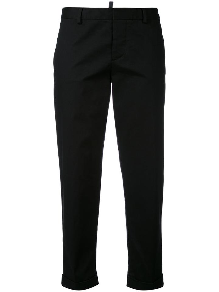 Dsquared2 - Cropped Trousers - Women - Cotton/spandex/elastane - 38, Black, Cotton/spandex/elastane