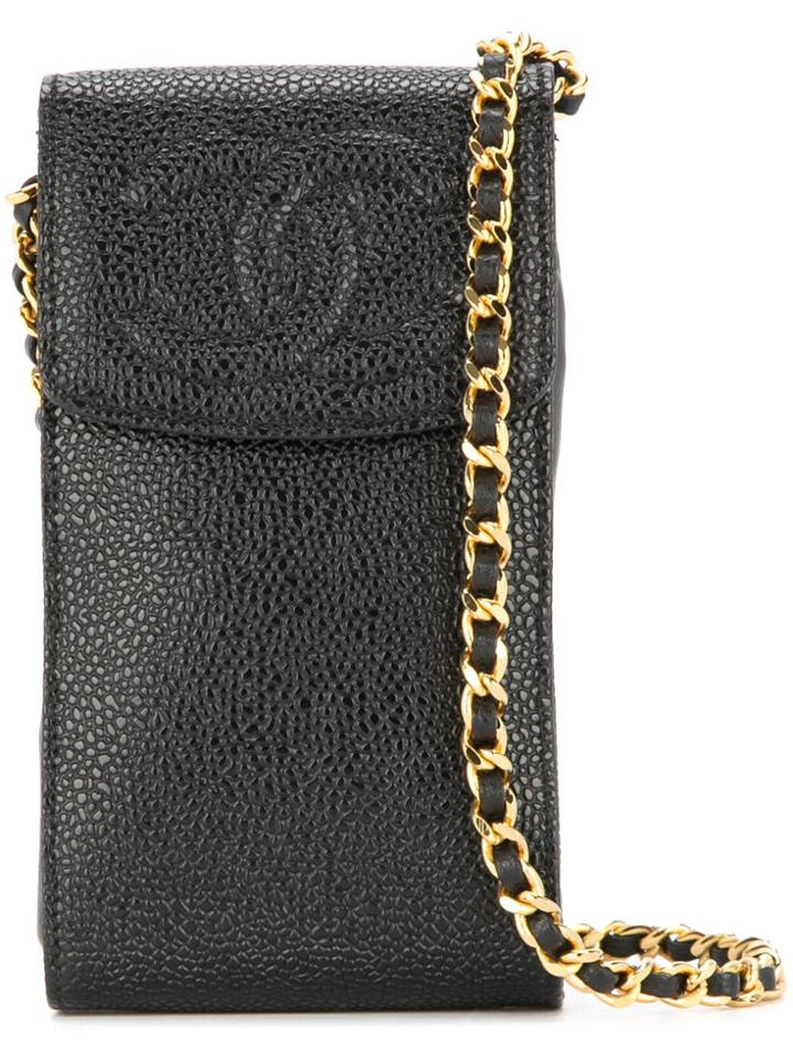 Chanel Vintage Phone Case Shoulder Bag - Black