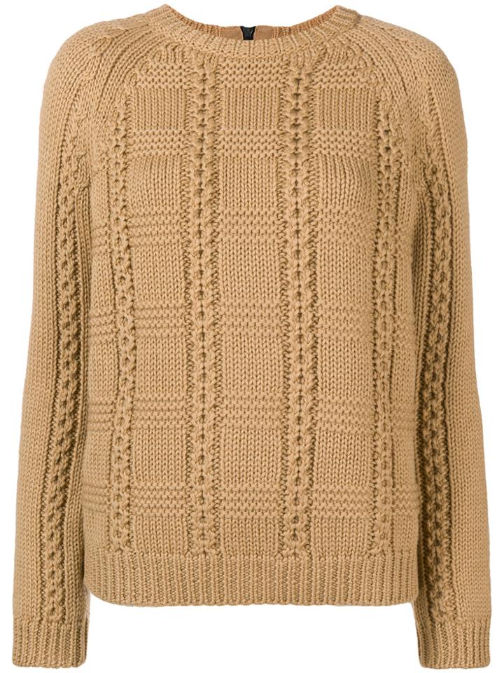 Red Valentino Crew Neck Knit Sweater - Brown