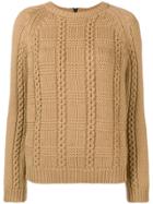 Red Valentino Crew Neck Knit Sweater - Brown