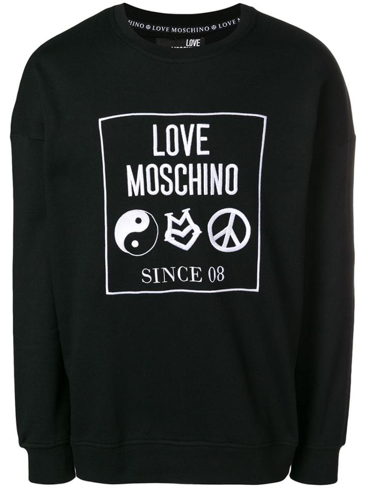 Love Moschino Embroidered Logo Sweatshirt - Black