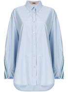 System Oversized Contrast Shirt - Blue