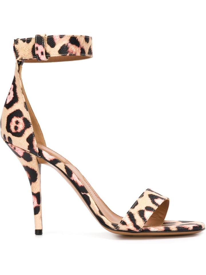 Givenchy Leopard Print Sandals, Women's, Size: 36, Nude/neutrals, Leather