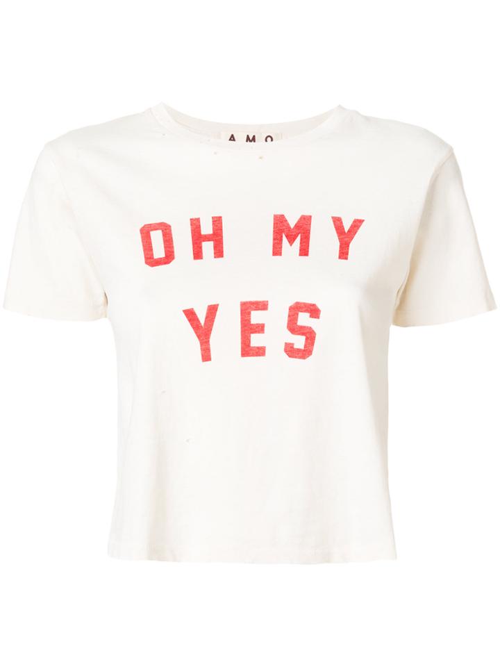 Amo Oh My Yes Print T-shirt - White