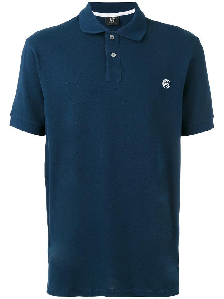 Ps By Paul Smith Logo Embroidered Polo Shirt, Men's, Size: Small, Blue, Cotton